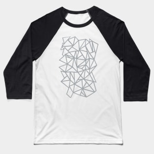 Abstraction Outline Thick Grey Baseball T-Shirt